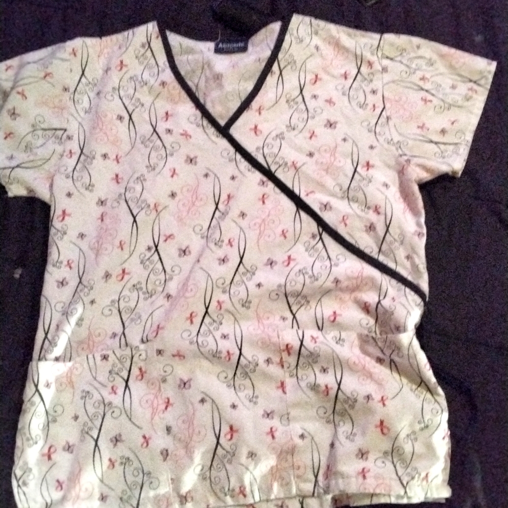 Breast cancer awareness scrub top